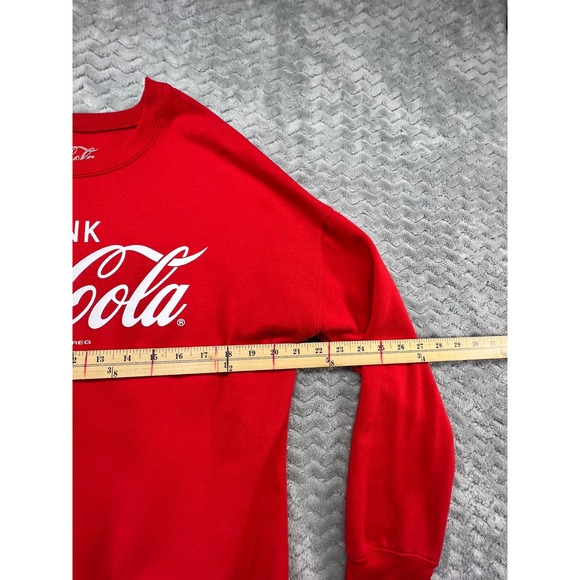 Coca Cola Sweatshirt Red Graphic Pullover Crew Neck Medium Womenswear - Picture 3 of 8